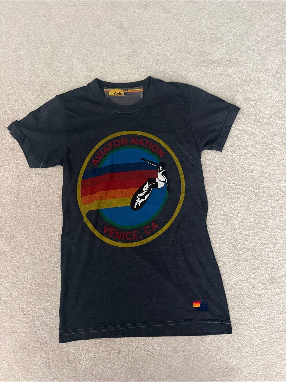 Aviator Nation signature Venice Tee Charcoal